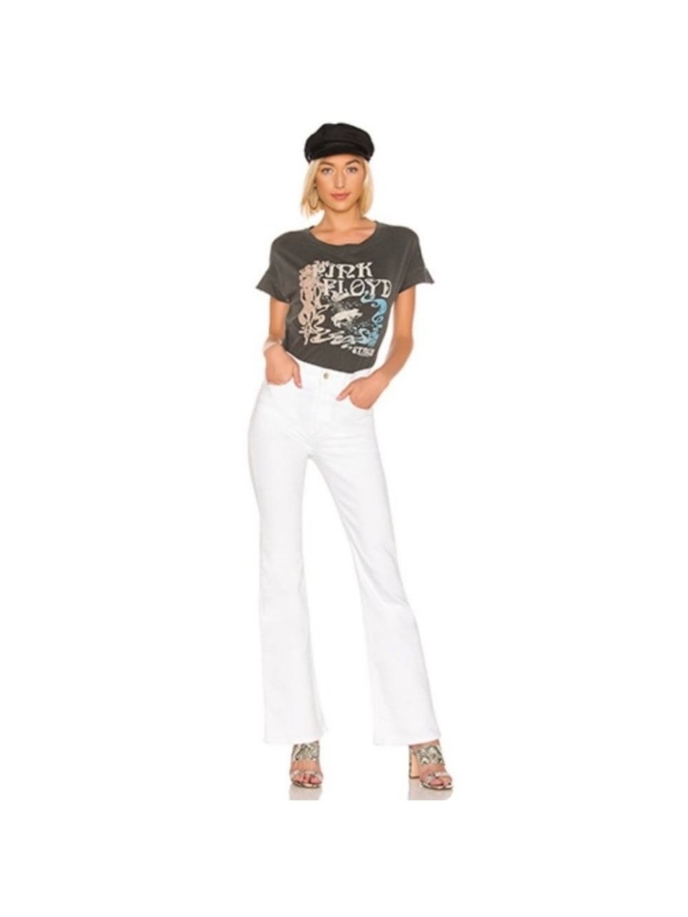Nobody Denim Jacqueline Flare High Rise white Jeans size 28